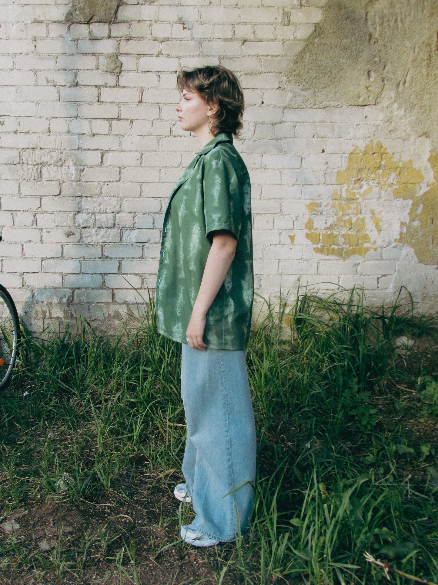 Gyotaku Button Shirt (Green)