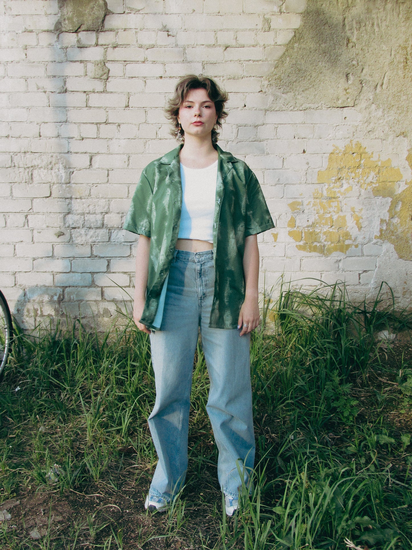 Gyotaku Button Shirt (Green)