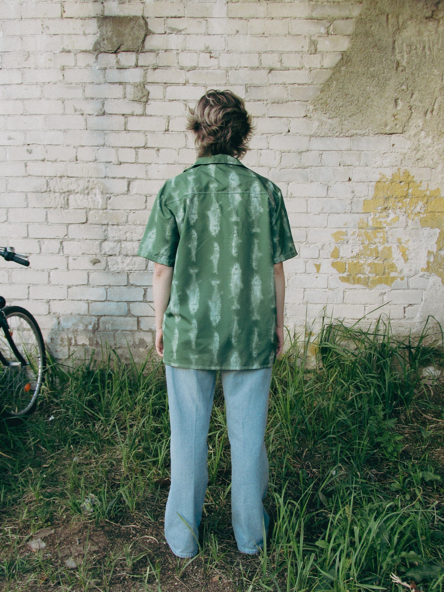 Gyotaku Button Shirt (Green)
